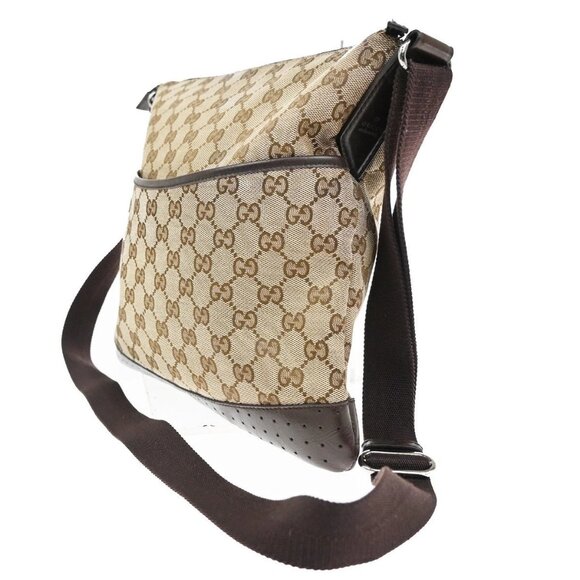 GUCCI Logo GG Shoulder Bag Canvas Leather Beige Italy 145857 37KB921 - Picture 2 of 14